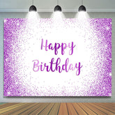Toile de fond joyeux anniversaire à paillettes violettes pour femmes filles